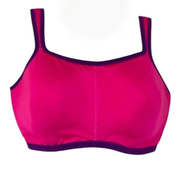 Natori Sports Bra Cushioned Underwire Hot Pink Purple Converts to Crossed 32C - Picture 2 of 12